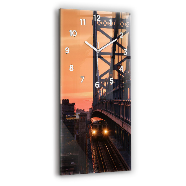 Modern vertical wall clock Benjamin Franklin Bridge