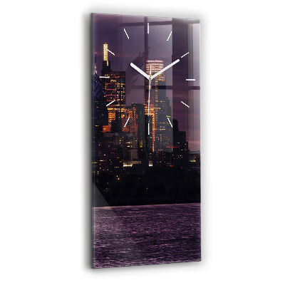 Modern vertical wall clock Philadelphia City Skyline
