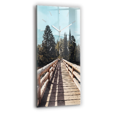 Modern vertical wall clock Mountains in Yellowstone