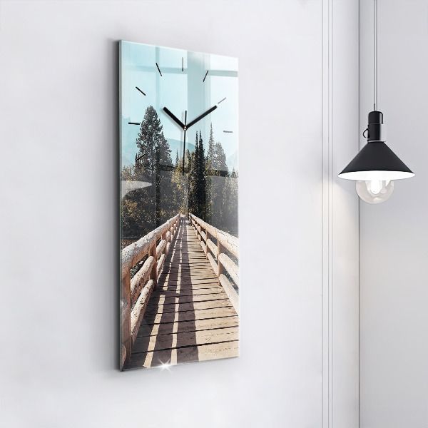 Modern vertical wall clock Mountains in Yellowstone