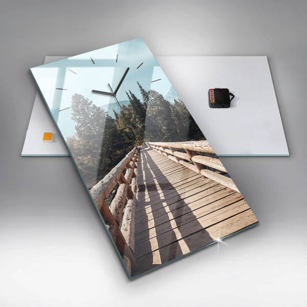 Modern vertical wall clock Mountains in Yellowstone