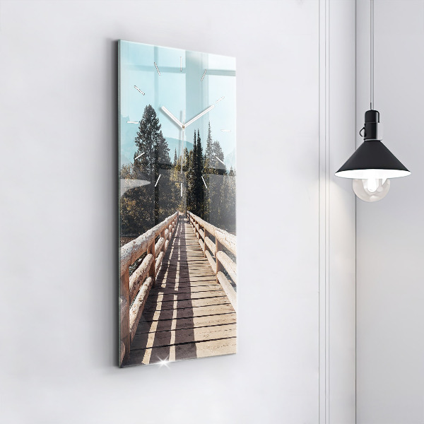 Modern vertical wall clock Mountains in Yellowstone