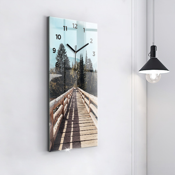 Modern vertical wall clock Mountains in Yellowstone