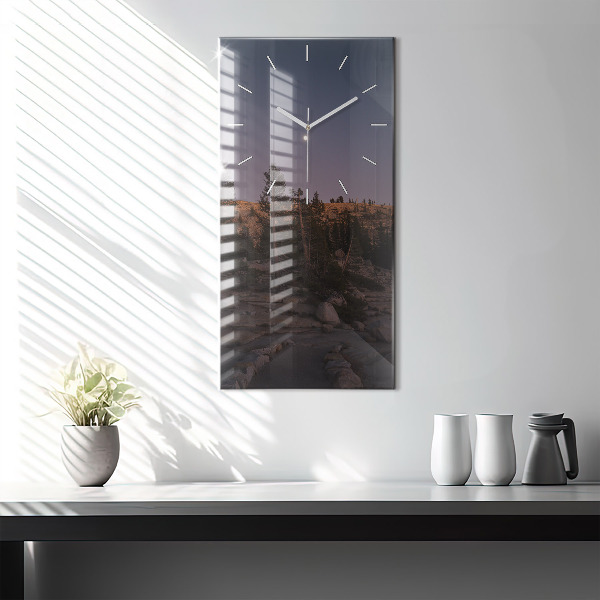 Modern vertical wall clock Rocky Yosemite Road