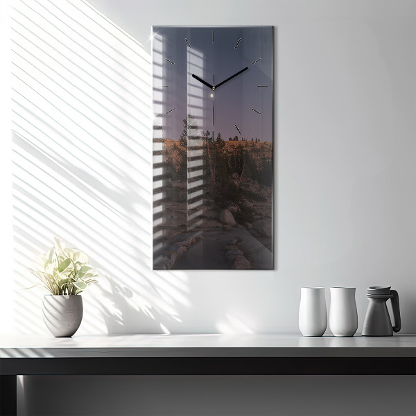 Modern vertical wall clock Rocky Yosemite Road