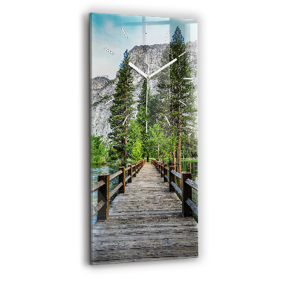 Modern vertical wall clock Yosemite Wooden Bridge