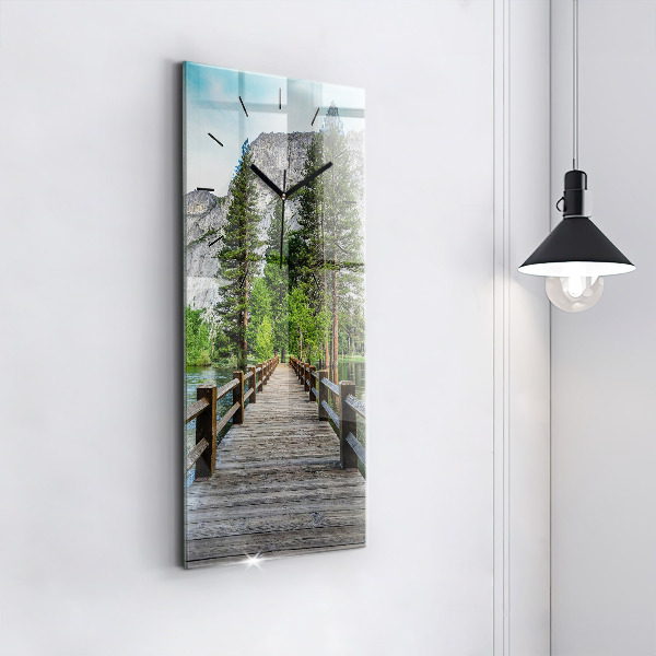 Modern vertical wall clock Yosemite Wooden Bridge