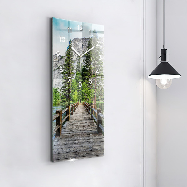 Modern vertical wall clock Yosemite Wooden Bridge