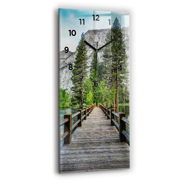 Modern vertical wall clock Yosemite Wooden Bridge