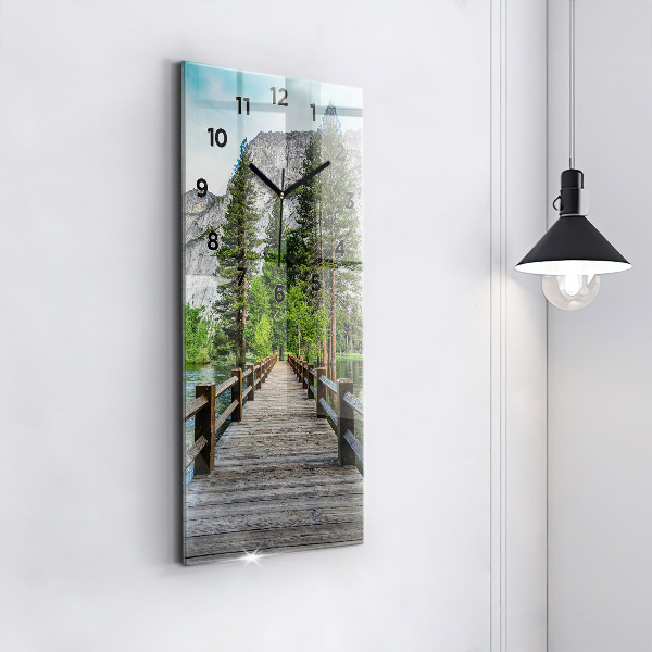 Modern vertical wall clock Yosemite Wooden Bridge