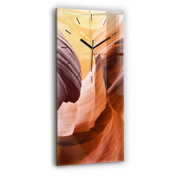 Modern vertical wall clock Antelope Canyon