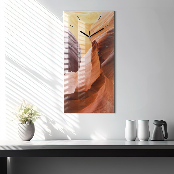 Modern vertical wall clock Antelope Canyon