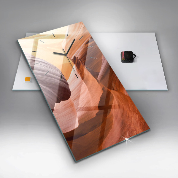 Modern vertical wall clock Antelope Canyon