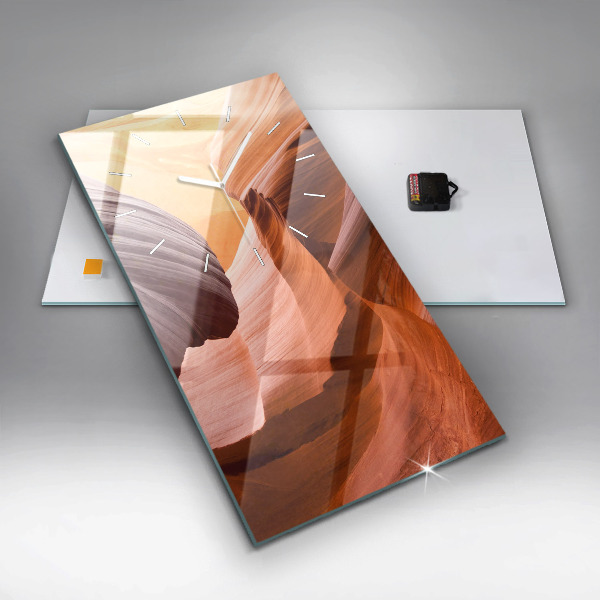 Modern vertical wall clock Antelope Canyon