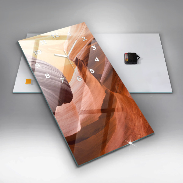 Modern vertical wall clock Antelope Canyon