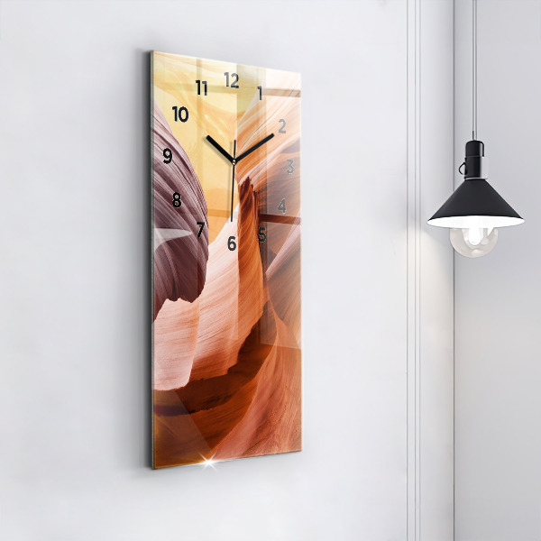 Modern vertical wall clock Antelope Canyon