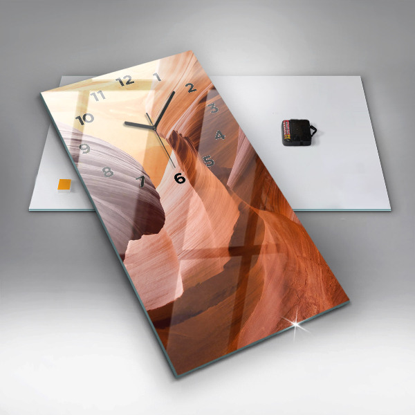 Modern vertical wall clock Antelope Canyon