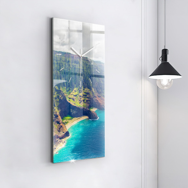 Modern vertical wall clock The Sea in Hawaii