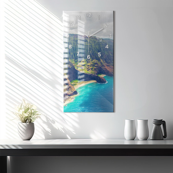Modern vertical wall clock The Sea in Hawaii