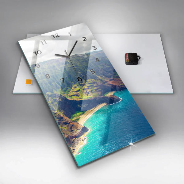 Modern vertical wall clock The Sea in Hawaii