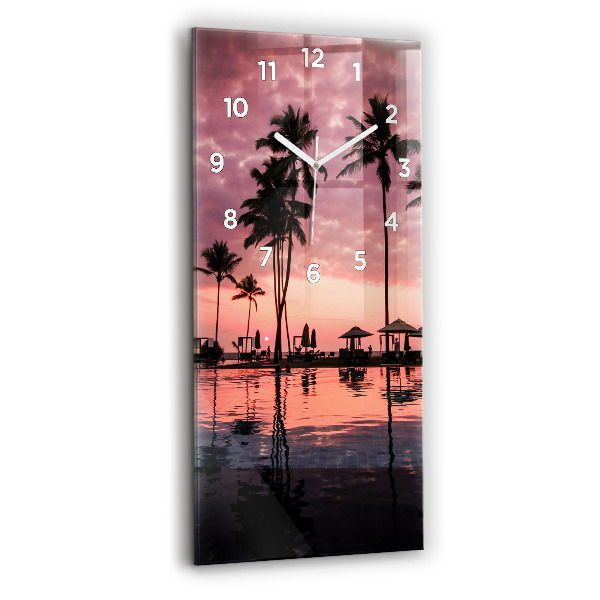 Modern vertical wall clock Palm trees in Hawaii