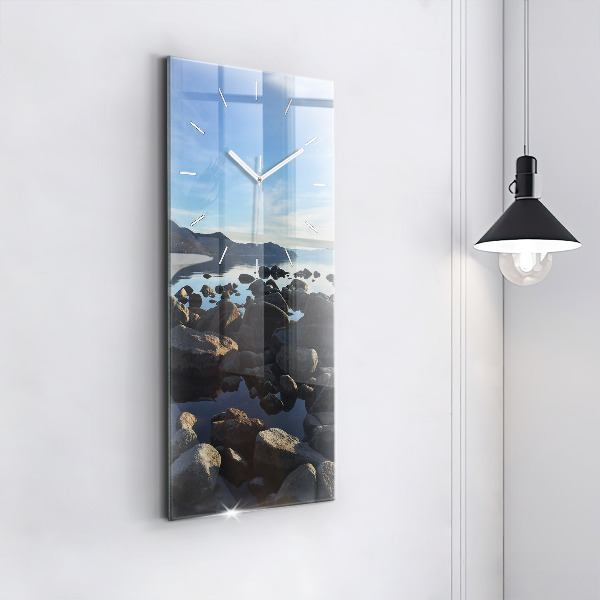 Modern vertical wall clock Sea view