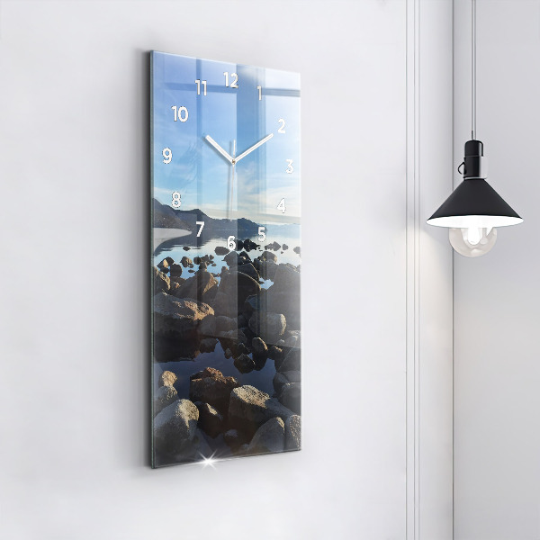 Modern vertical wall clock Sea view