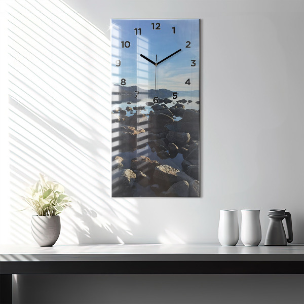 Modern vertical wall clock Sea view