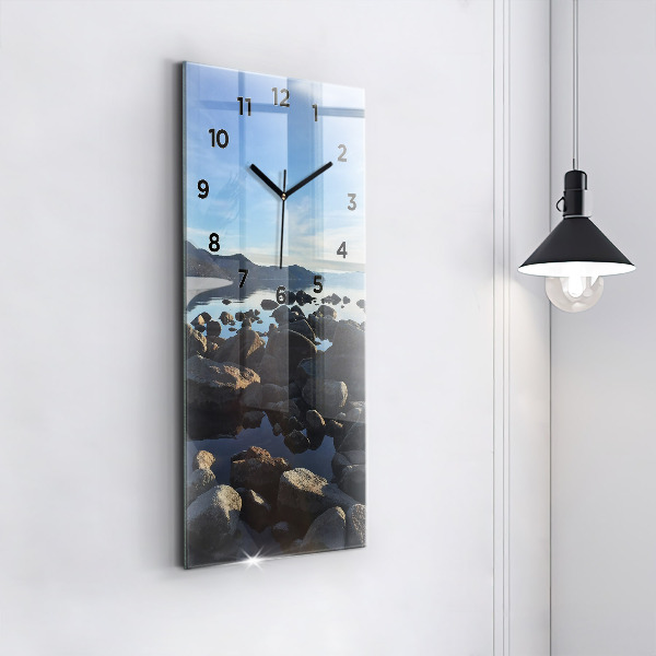 Modern vertical wall clock Sea view