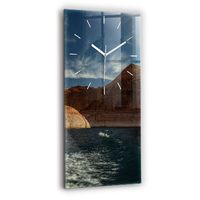 Modern vertical wall clock Person on water skis