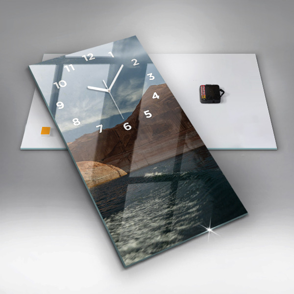 Modern vertical wall clock Person on water skis