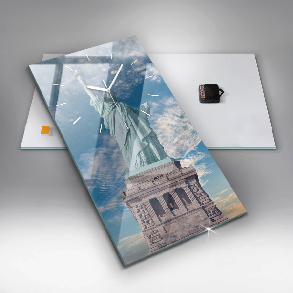 Modern vertical wall clock Statue of Liberty New York