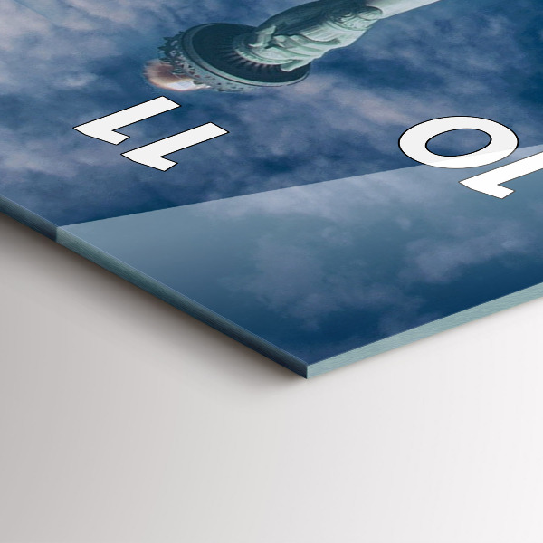 Modern vertical wall clock Statue of Liberty New York