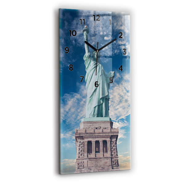 Modern vertical wall clock Statue of Liberty New York