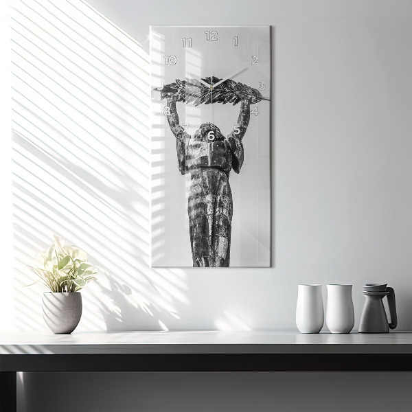 Modern vertical wall clock Statue of Liberty in Budapest
