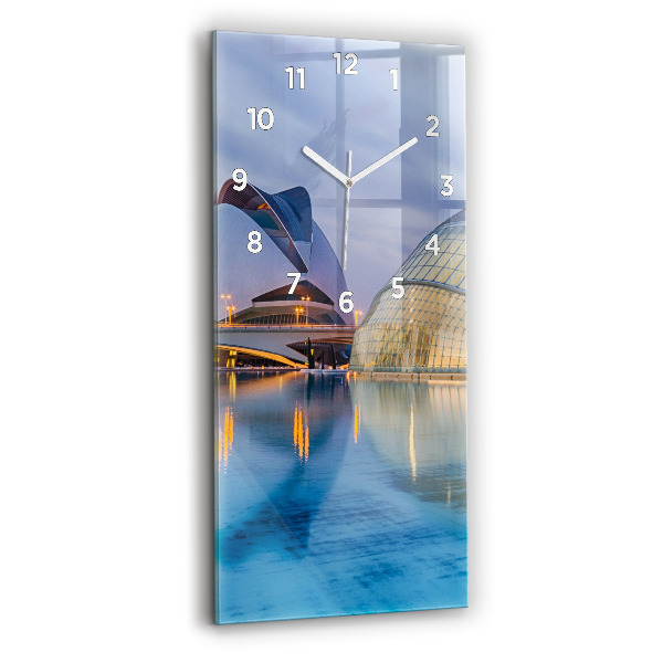 Modern vertical wall clock City sunset