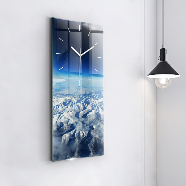 Modern vertical wall clock River Mountains Landscape