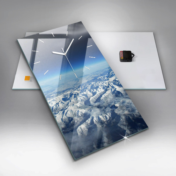 Modern vertical wall clock River Mountains Landscape