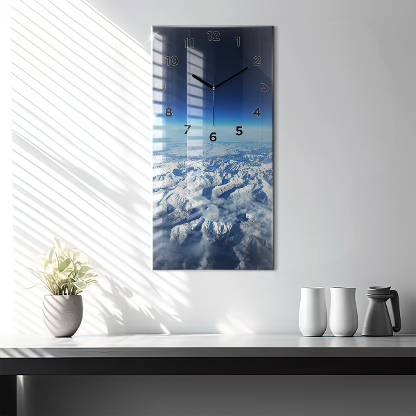 Modern vertical wall clock River Mountains Landscape