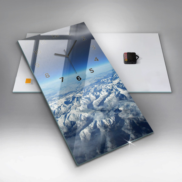 Modern vertical wall clock River Mountains Landscape