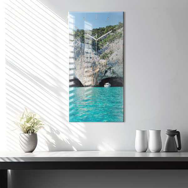 Modern vertical wall clock Underwater Cave