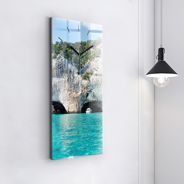 Modern vertical wall clock Underwater Cave