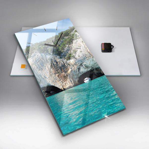 Modern vertical wall clock Underwater Cave