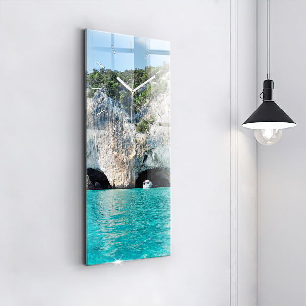 Modern vertical wall clock Underwater Cave