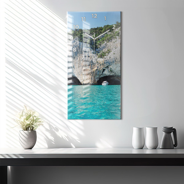 Modern vertical wall clock Underwater Cave