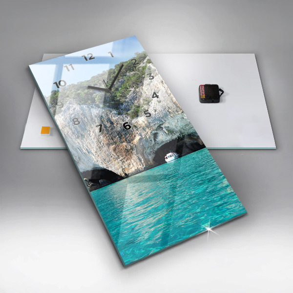 Modern vertical wall clock Underwater Cave
