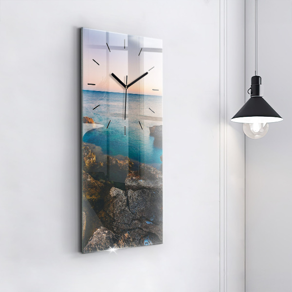 Modern vertical wall clock Sea landscape