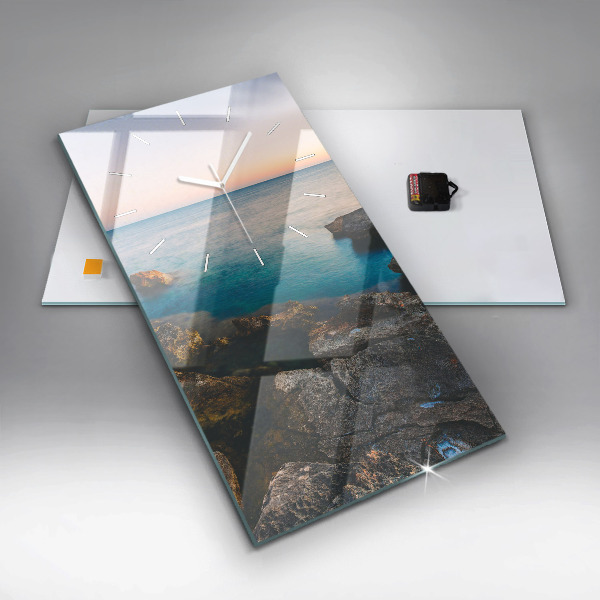 Modern vertical wall clock Sea landscape