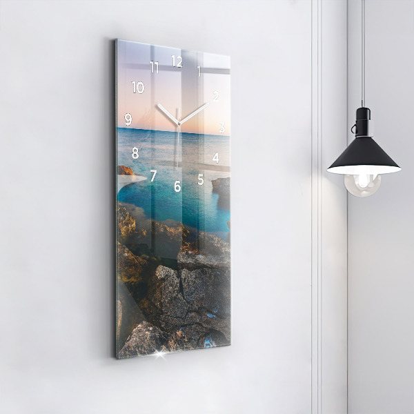 Modern vertical wall clock Sea landscape