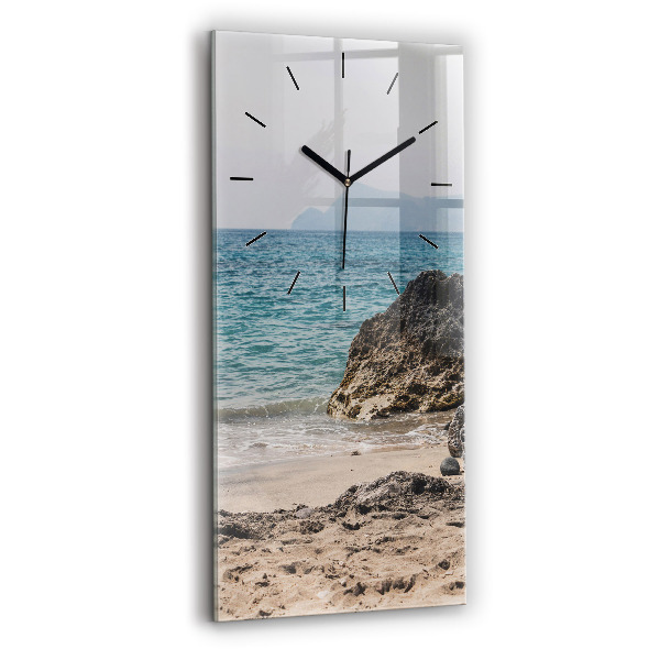 Modern vertical wall clock View of the Mediterranean Sea